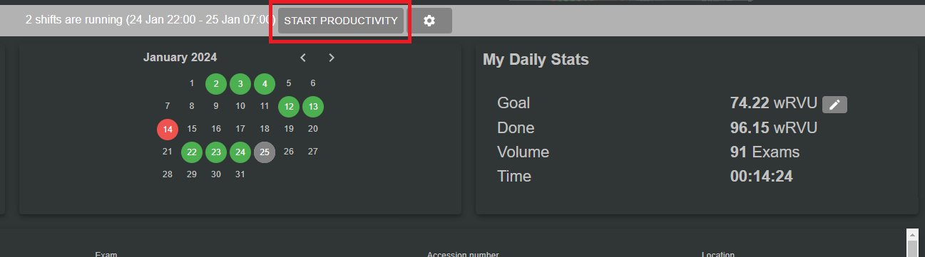 Start productivity shift in DataVibe